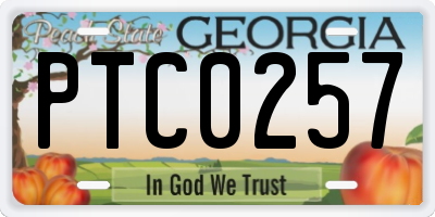 GA license plate PTC0257