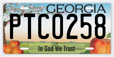 GA license plate PTC0258