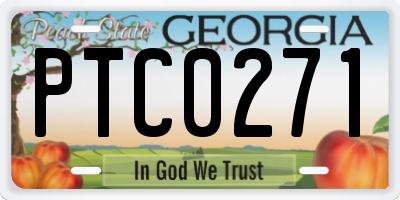 GA license plate PTC0271