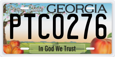 GA license plate PTC0276