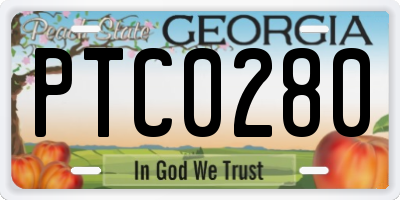 GA license plate PTC0280