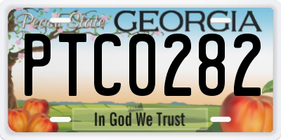 GA license plate PTC0282