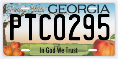 GA license plate PTC0295