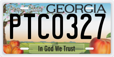 GA license plate PTC0327