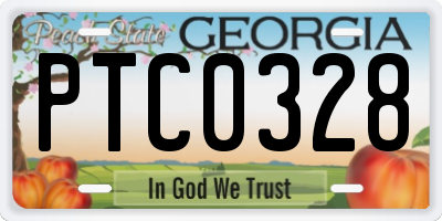 GA license plate PTC0328