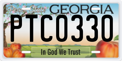 GA license plate PTC0330