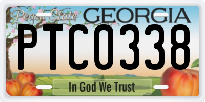 GA license plate PTC0338