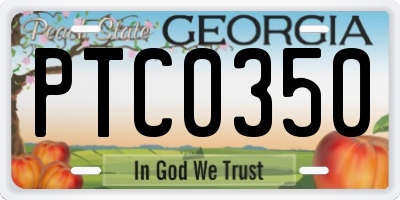 GA license plate PTC0350