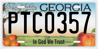 GA license plate PTC0357