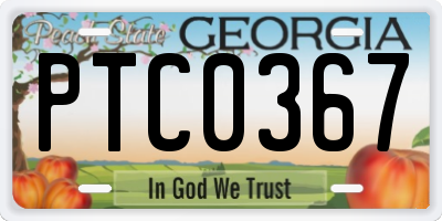 GA license plate PTC0367