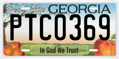 GA license plate PTC0369