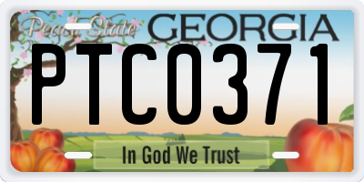 GA license plate PTC0371