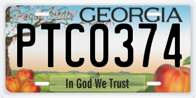 GA license plate PTC0374