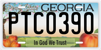 GA license plate PTC0390