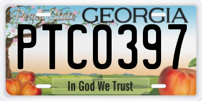 GA license plate PTC0397