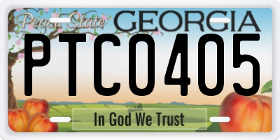 GA license plate PTC0405