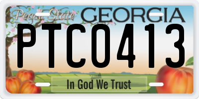 GA license plate PTC0413