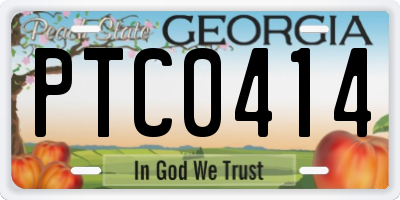 GA license plate PTC0414