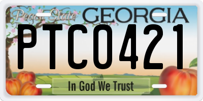 GA license plate PTC0421