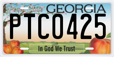 GA license plate PTC0425