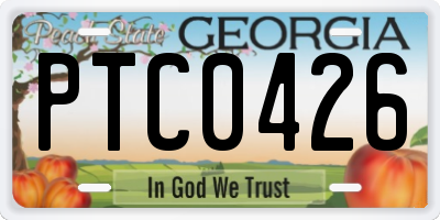 GA license plate PTC0426