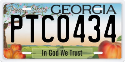 GA license plate PTC0434
