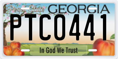 GA license plate PTC0441