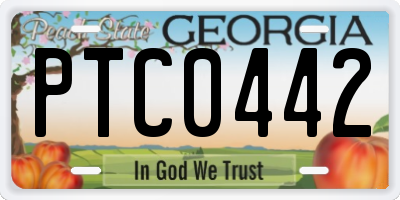 GA license plate PTC0442