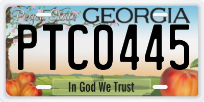 GA license plate PTC0445