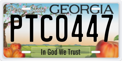 GA license plate PTC0447