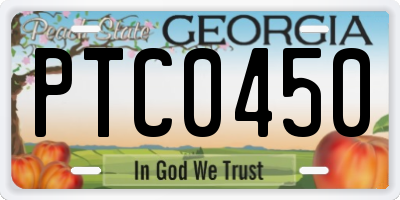 GA license plate PTC0450