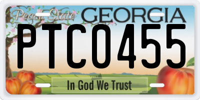 GA license plate PTC0455