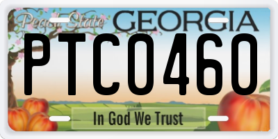 GA license plate PTC0460