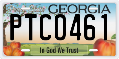 GA license plate PTC0461