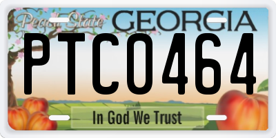 GA license plate PTC0464