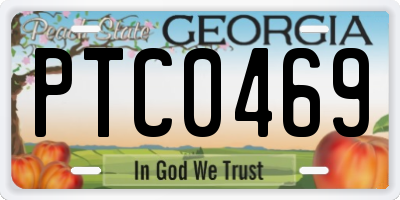 GA license plate PTC0469