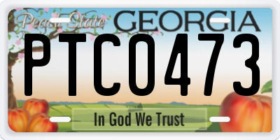 GA license plate PTC0473