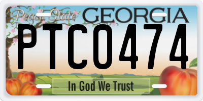 GA license plate PTC0474