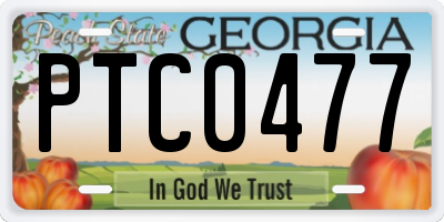 GA license plate PTC0477