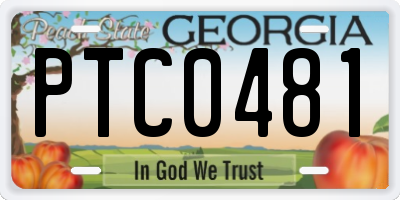 GA license plate PTC0481