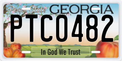 GA license plate PTC0482