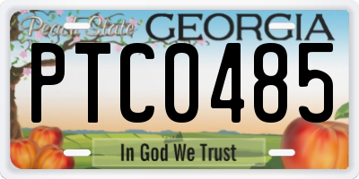 GA license plate PTC0485