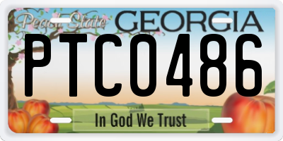 GA license plate PTC0486