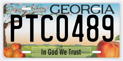 GA license plate PTC0489