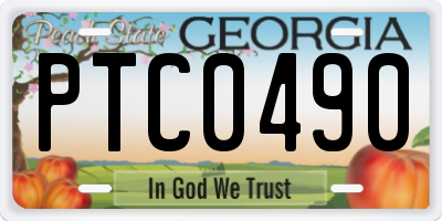 GA license plate PTC0490