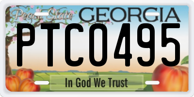 GA license plate PTC0495