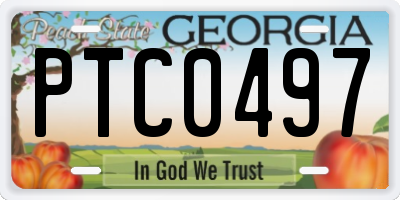 GA license plate PTC0497