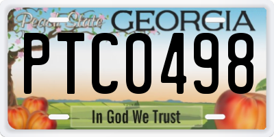 GA license plate PTC0498