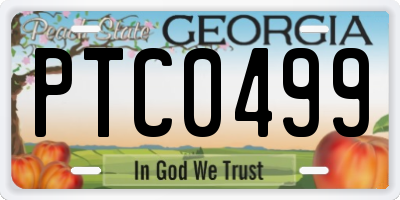 GA license plate PTC0499