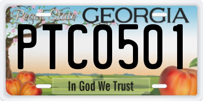 GA license plate PTC0501